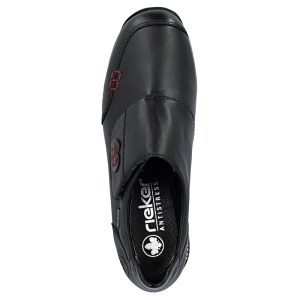 Pantofi dama negru casual piele naturala impermeabili cu talpa joasa Rieker 44295-00-Negru