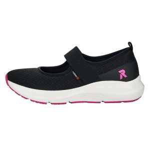 Pantofi dama, negru, casual, textil, cu platforma, Rieker 42102-00-Negru