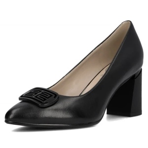 Pantofi dama negru eleganti piele naturala cu toc Filippo DP6176-24-BK-Negru