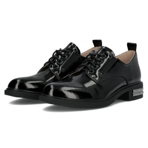 Pantofi dama negru eleganti piele naturala lacuita cu toc Filippo DP6189-24-BK-L-Negru