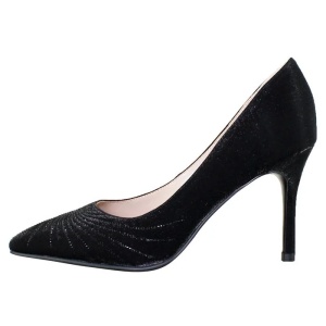 Pantofi dama, negru, eleganti, textil, cu toc, Epica B01568-3603D-A827-01-F-Negru