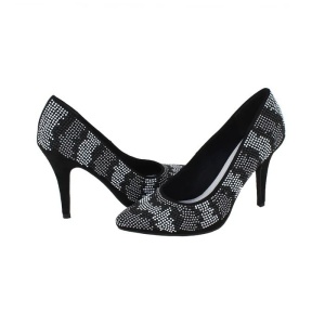 Pantofi dama, negru, eleganti, textil, decorati cu margele, cu toc, Marco Tozzi 2-22436-26-098-Negru
