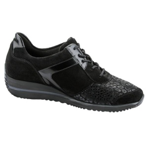Pantofi dama negru ortopedici casual piele intoarsa cu talpa joasa Waldlaufer 980H01-303-001-Himona-Negru