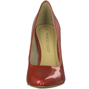 Pantofi dama rosu eleganti piele ecologica lacuita cu toc Marco Tozzi 2-22415-20-572-Rosu