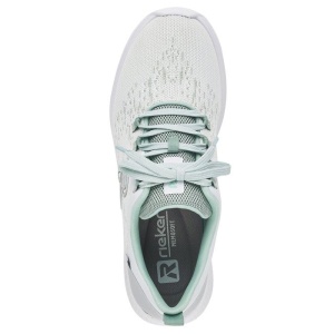 Pantofi dama verde sport textil cu talpa joasa Rieker 40702-52-Verde