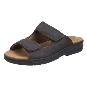 Papuci barbati maro casual piele naturala cu talpa joasa Rieker 20390-24-Maro