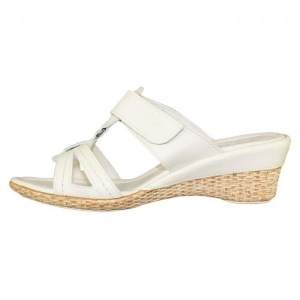 Papuci dama, bej, casual, din piele naturala, cu platforma, Nicolis 60663-Bej