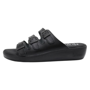 Papuci dama, negru, casual, ortopedici, medicinali, piele naturala, cu platforma, Batz 3BCS-Negru