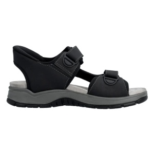 Sandale barbati negru sport piele ecologica cu talpa groasa Rieker 26953-00-Negru