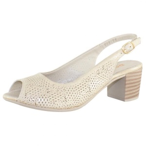 Sandale dama bej elegant din piele naturala cu toc Dogati 803-11-Bej
