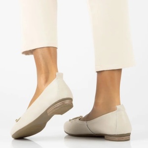 Balerini dama bej casual piele naturala cu toc Filippo DP6249-24-BE-Bej