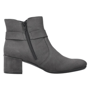 Botine dama gri casual piele ecologica cu toc Rieker 70289-45-Gri
