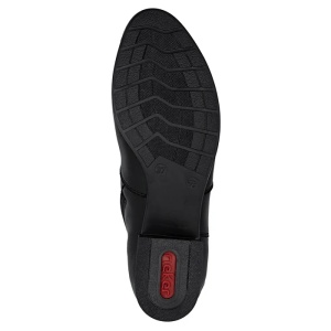 Botine dama negru casual piele naturala cu toc Rieker 78664-00-Negru
