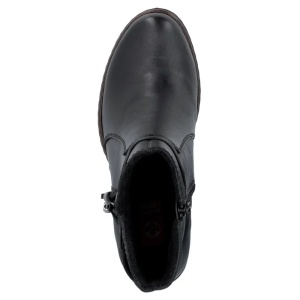 Botine dama negru casual piele naturala cu toc Rieker Y2567-00-Negru