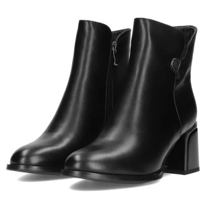 Botine dama negru elegante piele ecologica cu toc Filippo DBT4865-23-BK-Negru