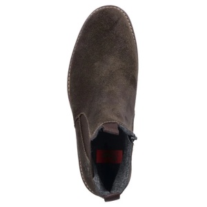 Cizme barbati maro casual piele intoarsa scurte cu toc Rieker 33180-25-Maro