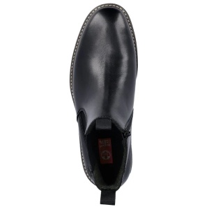Cizme barbati negru elegante piele naturala scurte cu toc Rieker 33180-00-Negru