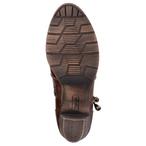Cizme dama maro casual piele ecologica lungi cu toc Rieker 96081-25-Maro
