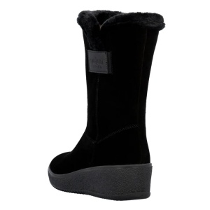 Cizme dama negru casual piele intoarsa imblanite scurte cu talpa groasa Rieker Y4456-00-Negru