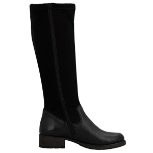 Cizme dama negru casual piele intoarsa lungi cu toc Rieker Z9551-00-Negru