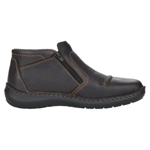 Ghete barbati maro casual piele naturala impermeabile imblanite cu talpa joasa Rieker 03072-25-Maro