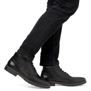 Ghete barbati negru casual piele naturala cu toc Rieker 33207-00-Negru