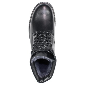 Ghete barbati negru casual piele naturala imblanite cu toc Nicolis 42468-Negru