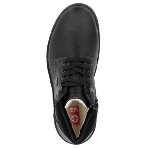 Ghete barbati negru casual piele naturala impermeabile imblanite cu talpa joasa Rieker B0309-00-Negru