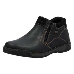 Ghete barbati negru casual piele naturala impermeabile imblanite cu talpa joasa Rieker B0392-00-Negru