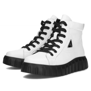 Ghete dama alb casual piele naturala cu talpa joasa Filippo DBT4146-23-WH-Alb