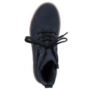 Ghete dama albastru inchis casual piele ecologica cu talpa joasa Rieker Z6637-14-Albastru-Inchis