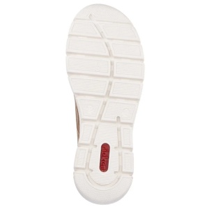 Ghete dama bej casual piele ecologica cu talpa joasa Rieker 55034-64-Bej