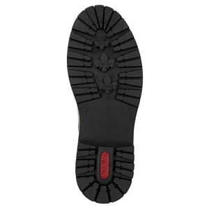 Ghete dama bej casual piele ecologica impermeabile imblanite cu toc Rieker Y3158-60-Bej