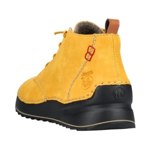 Ghete dama galben casual piele ecologica cu talpa joasa Rieker 51510-68-Galben