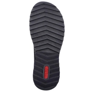 Ghete dama negru casual piele ecologica cu talpa joasa Rieker 51592-00-Negru