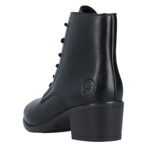 Ghete dama negru casual piele ecologica cu toc Rieker 73930-00-Negru