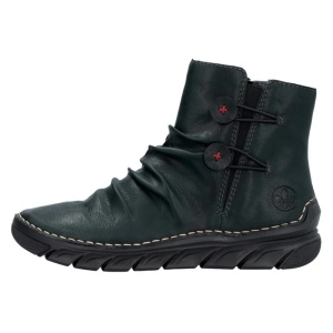 Ghete dama, verde, casual, piele ecologica, cu talpa joasa, Rieker 55052-54-Verde