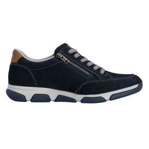 Pantofi barbati albastru casual piele naturala cu talpa joasa Rieker 15900-14-Albastru