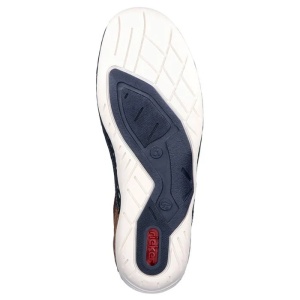 Pantofi barbati albastru inchis casual piele ecologica cu talpa joasa Rieker 07506-14-Albastru-Inchis