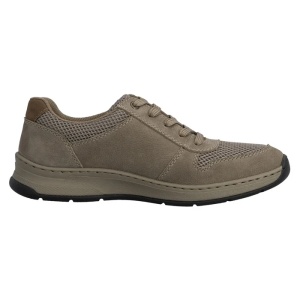 Pantofi barbati bej casual piele naturala cu talpa joasa Rieker 14300-64-Bej