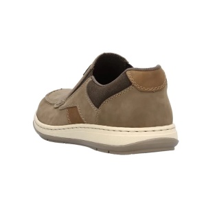 Pantofi barbati bej casual piele naturala cu talpa joasa Rieker 17368-25-Bej