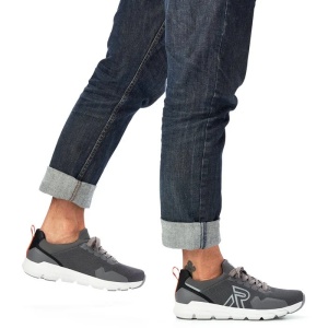 Pantofi barbati gri sport textil cu talpa groasa Rieker 07802-45-Gri