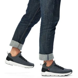 Pantofi barbati gri sport textil cu talpa groasa Rieker 07805-45-Gri