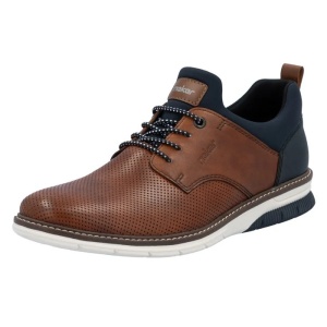 Pantofi barbati maro casual piele naturala cu talpa joasa Rieker 14450-22-Maro