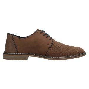 Pantofi barbati maro casual piele naturala cu toc Rieker 13439-24-Maro