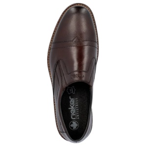 Pantofi barbati maro casual piele naturala cu toc Rieker 14654-25-Maro