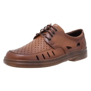 Pantofi barbati maro casual piele naturala perforati cu talpa joasa Nicolis 72564-Maro