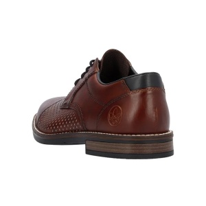 Pantofi barbati maro casual piele naturala perforati cu toc Rieker 13517-24-Maro