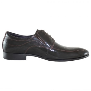 Pantofi barbati maro eleganti piele naturala lacuita cu toc Alberto Clarini C213-303B-Maro