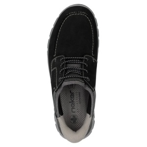 Pantofi barbati negru casual piele naturala cu talpa joasa Rieker 03656-00-Negru
